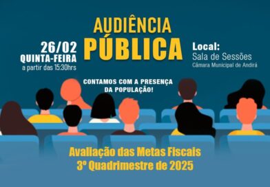 Prefeitura de Andirá convoca população para audiência pública sobre metas fiscais