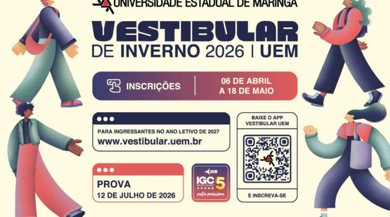 1.123 vagas: inscrições do Vestibular de Inverno 2026 da UEM estão abertas